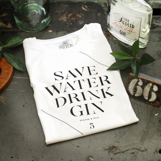 Save water drink gin - Men white - Pulver & Blei