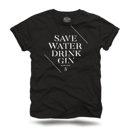 Save water drink gin - T-Shirt Men Black - Pulver & Blei