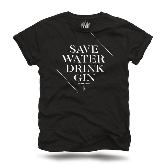 Save water drink gin - T-Shirt Men Black - Pulver & Blei