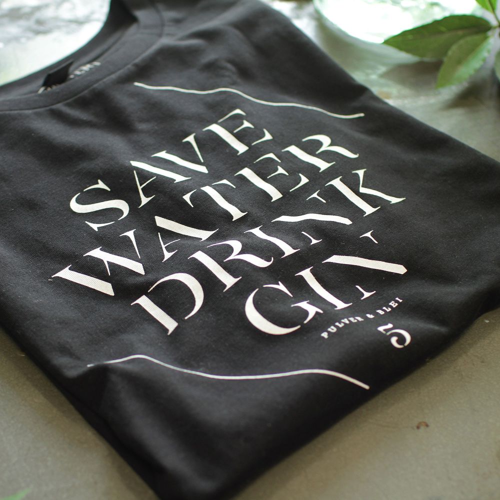 Save water drink gin - T-Shirt Men Black - Pulver & Blei