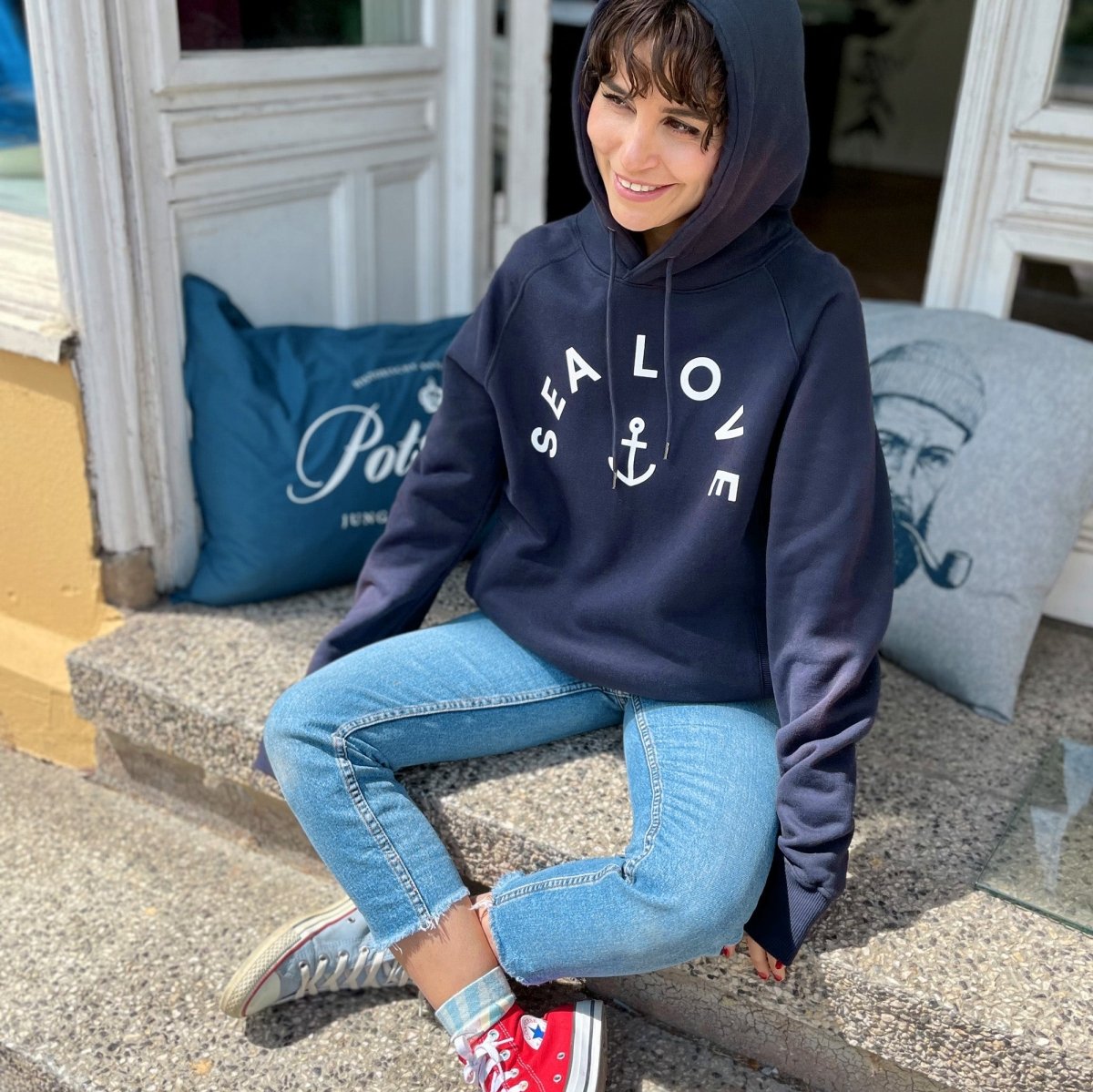 Sea Love Unisex Hoodie navy - Pulver & Blei