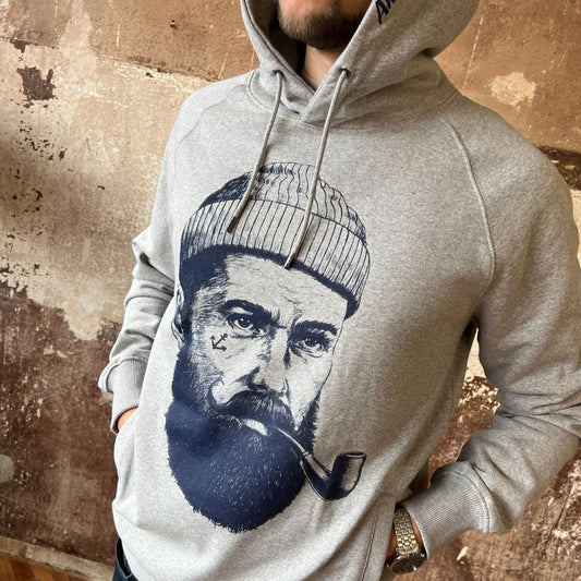Seemann Hoodie - Grey - Indigo - Pulver & Blei