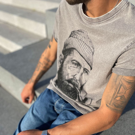 Seemann Vintage T-Shirt grau - Pulver & Blei