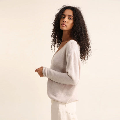Soft Stone Alpaca Cardigan - Pulver & Blei