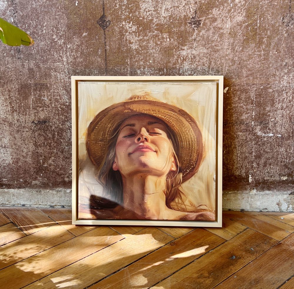 Sun Kissed - Kunstdruck mit Holzrahmen 40 x 40 cm - Pulver & Blei