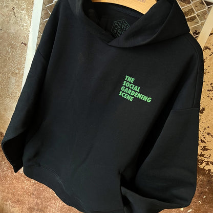 The Social Gardening - Oversize Hoody Black - Pulver & Blei