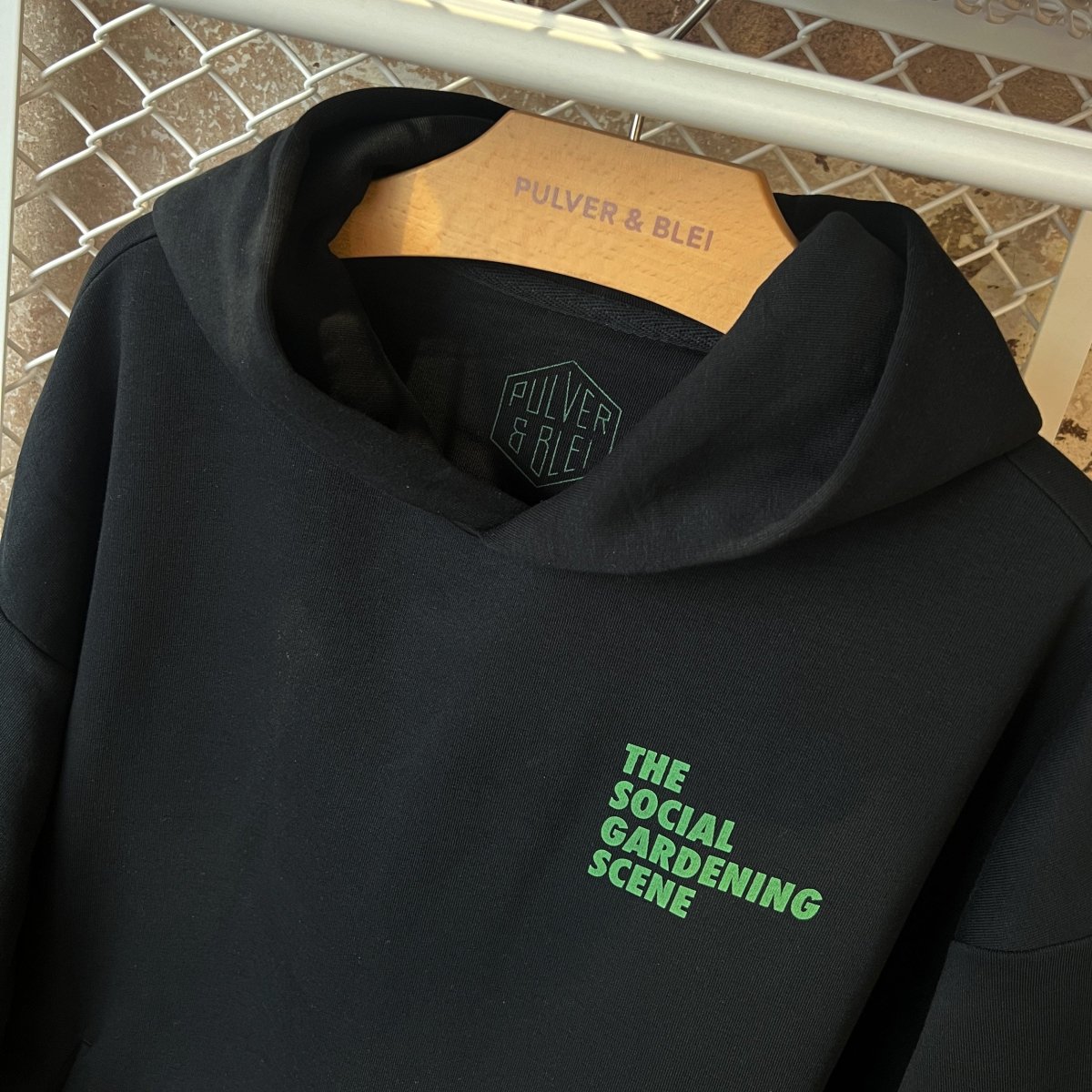 The Social Gardening - Oversize Hoody Black - Pulver & Blei