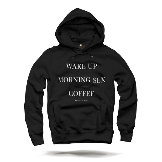 Wake Up - Morning Sex - Coffee Hoodie Black - Pulver & Blei