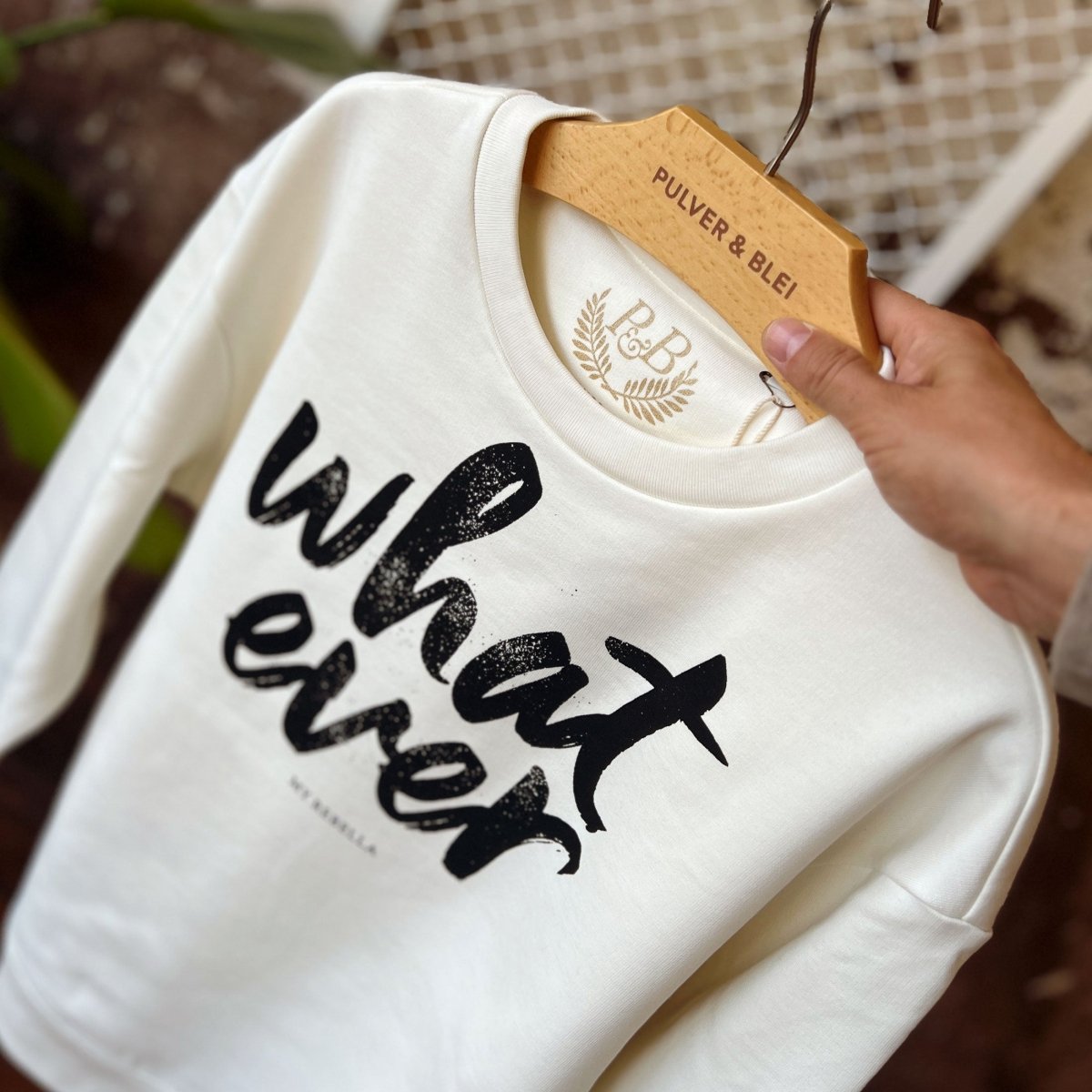What Ever Sweatshirt - Natur - Pulver & Blei