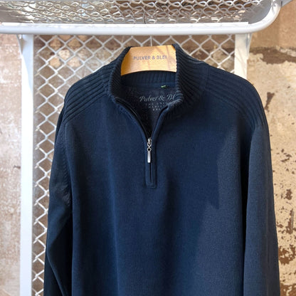 Zip - Strickpullover - Burrwood Blue - Pulver & Blei