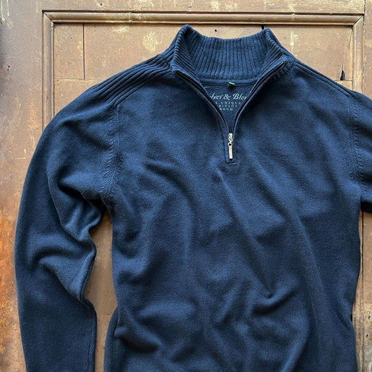 Zip - Strickpullover - Burrwood Blue - Pulver & Blei