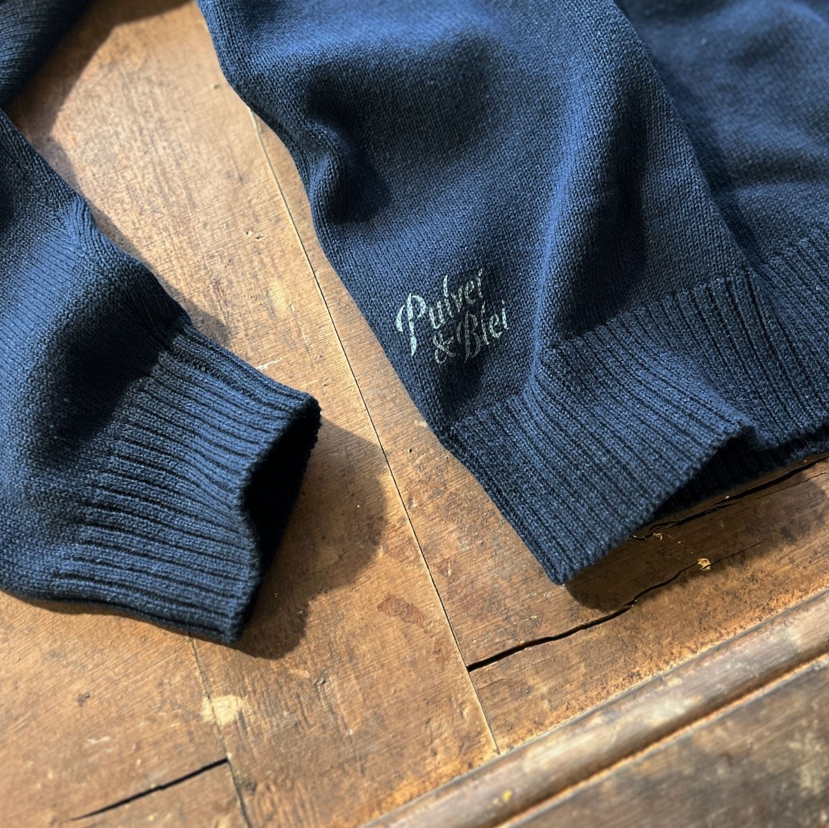 Zip - Strickpullover - Burrwood Blue - Pulver & Blei