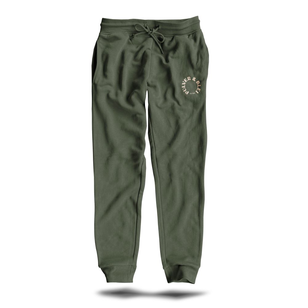 Round & Edged - Long Jogging Pants Olive
