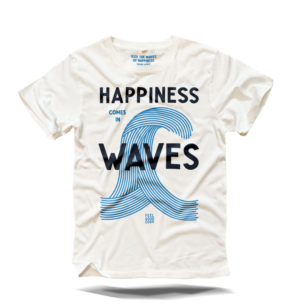Happiness comes in Waves - Relax Cut Offwhite
