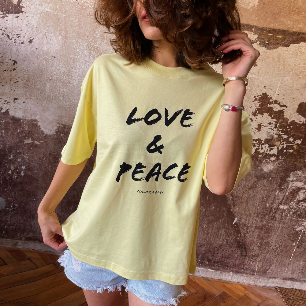 Love & Peace Oversize T-Shirt yellow